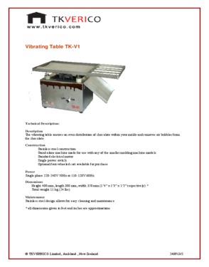 Chocolate Vibrating Table TK-V1