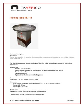 Chocolate Turning Table TK-TT1