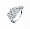 Modern elegant leaf shape plated finger ring, China supplier