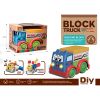 Wokaiblocks Light Music Straw Material Building Blocks Truck DIY Assembly Toys