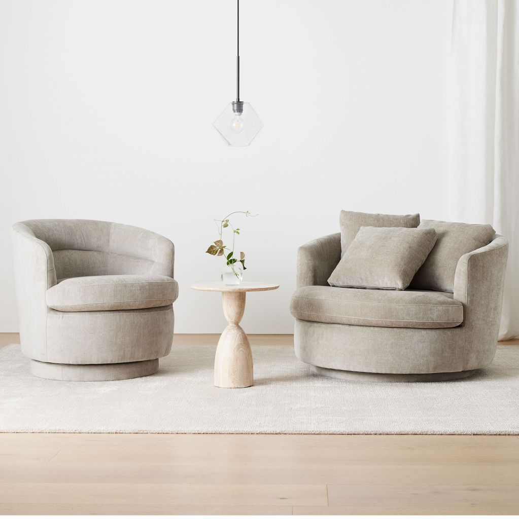Yimi Fabric Viv Grand Swivel Chair