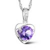 pendant and earrings jewelry sets with AAA  amethyst CZ and rhodium plated