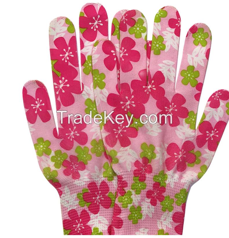 Customizable patterned nylon printed gloves, thin elastic glove cores, breathable, sun protection, work protection