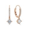 Round Drop Diamond Earrings