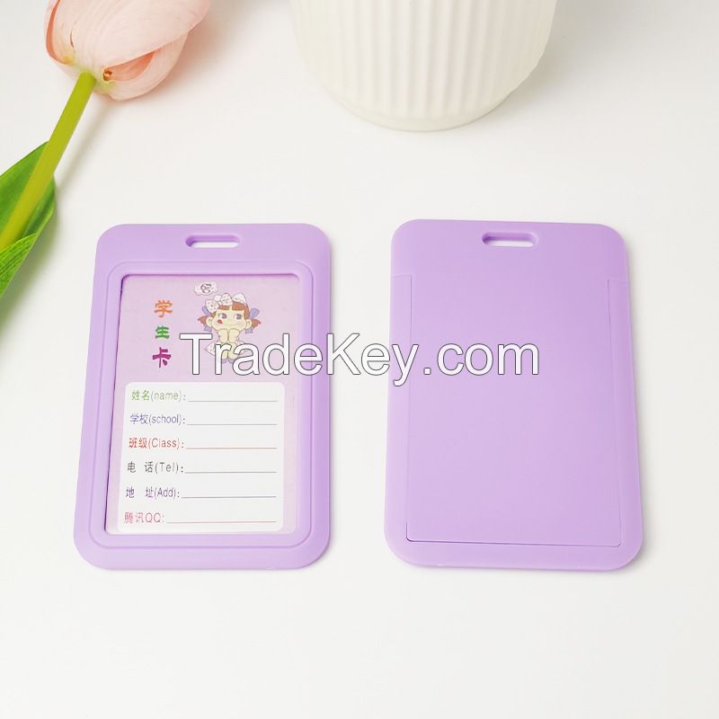 Advanced Transparent Computer ID Card Box Vertical Hard Plastic Badge Protector Permanent Lock Plastic Card Holder