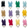 bunny ear teether rings wooden babt teethers kids  sensory toy