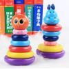 Large round square tumbler rainbow tower rainbow doughnut puzzle shape matching toy