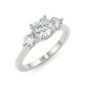 White Gold Hera Cushion Round Trilogy Engagement Ring