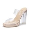 Clear Strap Lucite Heel Sandals