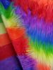 Rainbow Long Pile Fabrics Colourful Jacquard Faux Fur