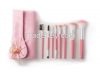 Make-up Brush Set With Pouch Pink Color