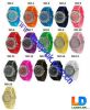 Geneva Silicone Crystal Accented Bezel Watches for Ladies and Mens