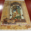 4x6 Handmade Hand Knotted Persian Pure Silk Religion Art Wall Hanging Tapestry