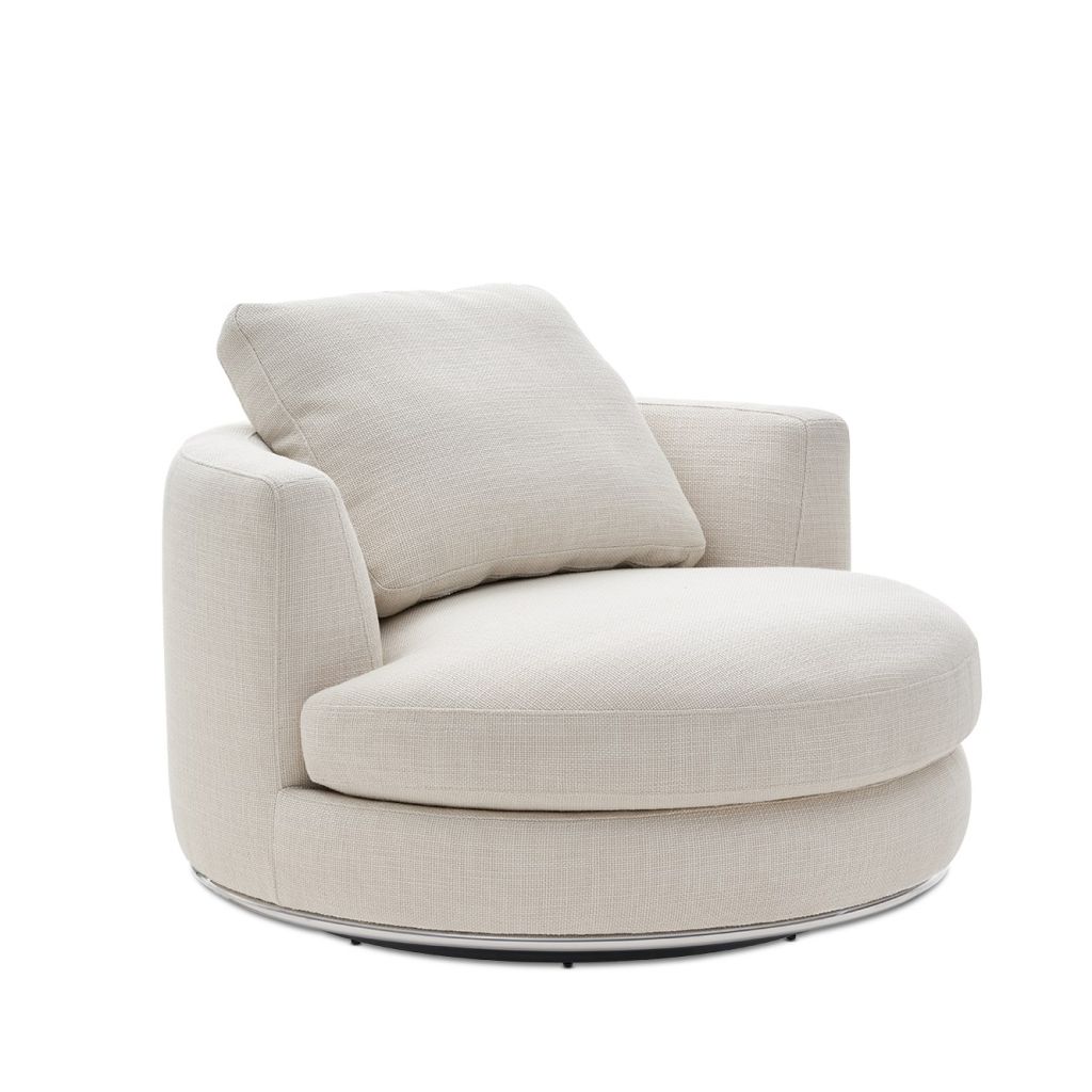 Yimi Hamilton Round Performance Fabric Swivel Armchair