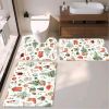 Christmas home deco bathroom Mat PU Leather Wear Resistance Bathroom Floor Mat No Stains Quick Drying Rubber Non-Slip Shower Mat 