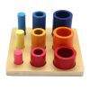 Kindergarten teaching aids rainbow building blocks circular ladder shape color cognitive toys