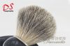 badger hair shaving brush with black plastic handle