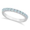 Aquamarine Stackable Ring Anniversary Band in 14k White Gold – Allurez