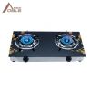 ABLE Double Burner Gas Stove Glass Table Top Home Use Gas Cooker