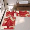 bath toiet Mat PU Leather Wear Resistance Bathroom Floor Mat No Stains Quick Drying Rubber Non-Slip Shower Mat 