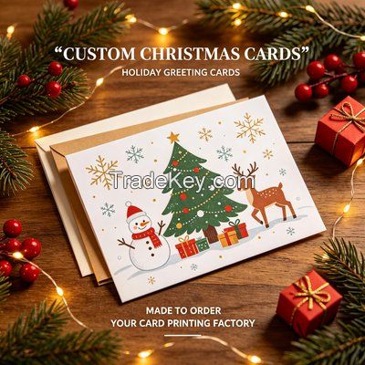 Custom Christmas Halloween Greeting Cards, Holiday Festival Card Printing, OEM Wholesale