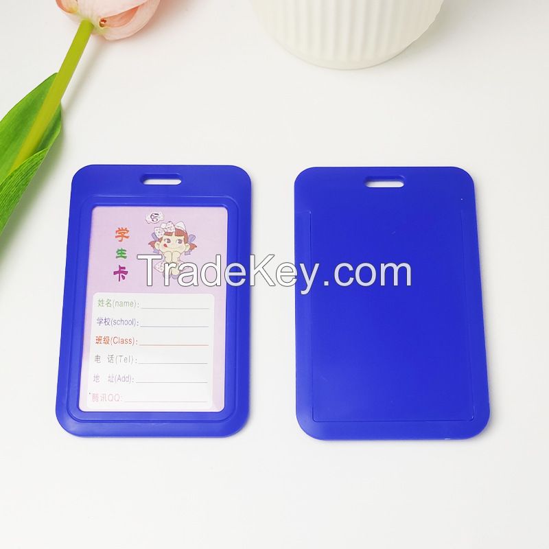 Advanced Transparent Computer ID Card Box Vertical Hard Plastic Badge Protector Permanent Lock Plastic Card Holder