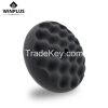 Double Sided Black 8 inch Straight Edge Wave Surface Inner Screw Thread Foam Buffing Car Polishing Pad