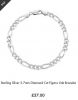 Sterling Silver 5.7mm Diamond Cut Figaro Link Bracelet