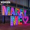 Wowork LED Electronic Big Marquee letter Light Number for Wedding Decoration Event Props