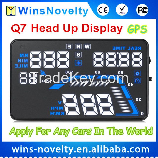 Latest Q7 Car Universal OBD2 Head Up Display Over Speed Warning HUD