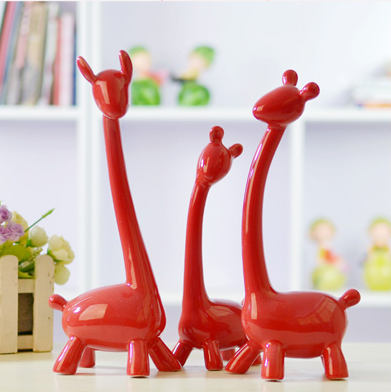 New arrival fashion 3 deer family home ceramic decoration pottery deer