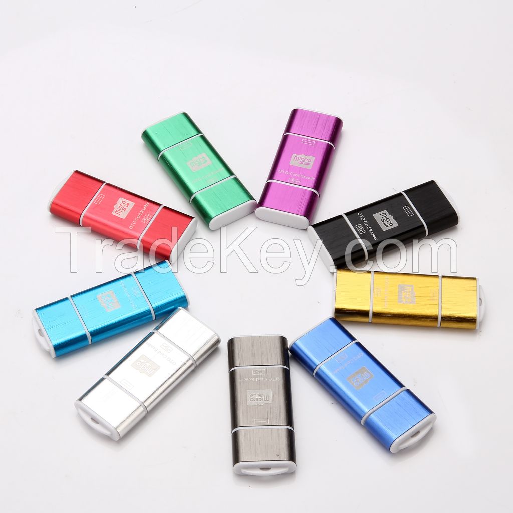 Aluminium Alloy Micro SD/TF Micro USB Flash Drives OTG Smart Card Reader