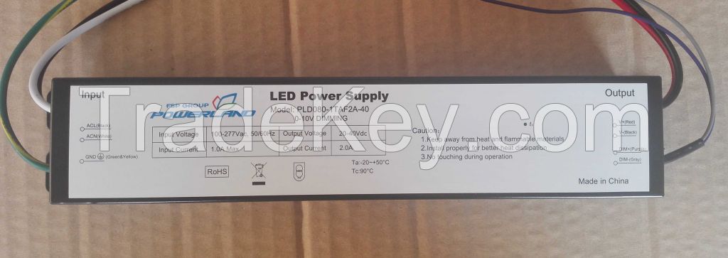 80W 2000mA 0-10V Dimming Led Driver