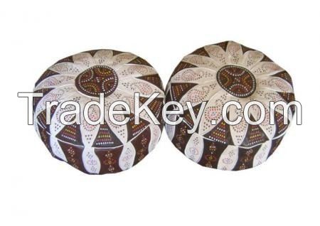 Moorish Leather Poufs Footstools