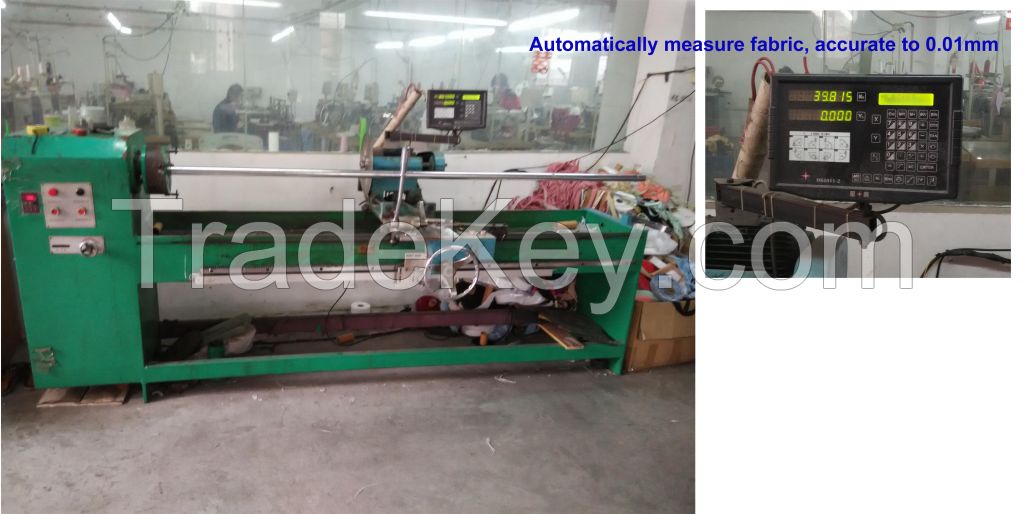 Electric semi-auto fabric cutting machine, automatic measuring specification