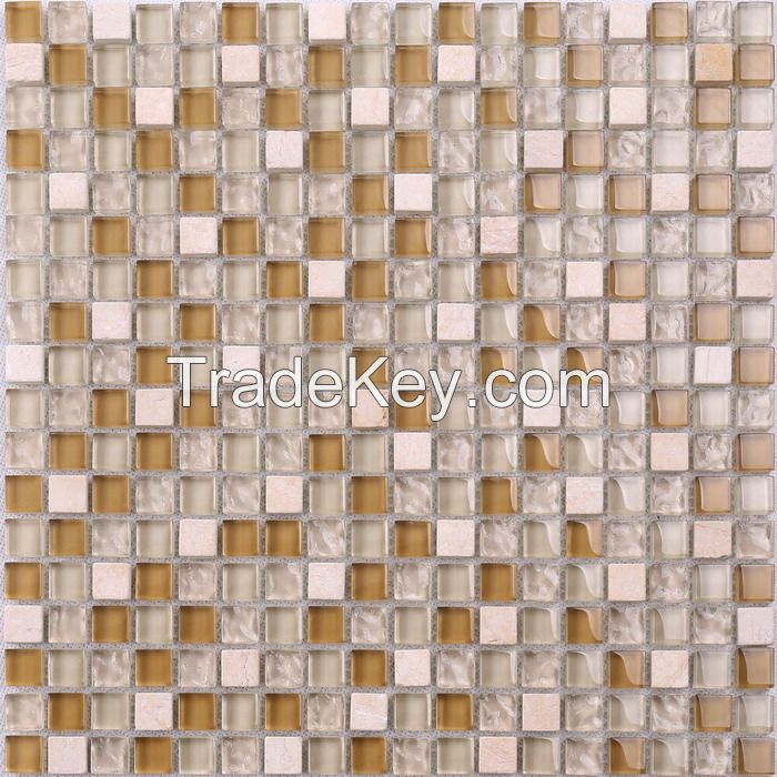 Stone and Metal Mix Glass Mosaic Special Design PFHK76