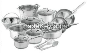 Chef's Star Professional Grade Stainless Steel 17 Piece Induction Ready Cookware Set