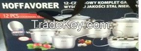 HOFFAVORER 12-Piece stainless steel cookware set includes