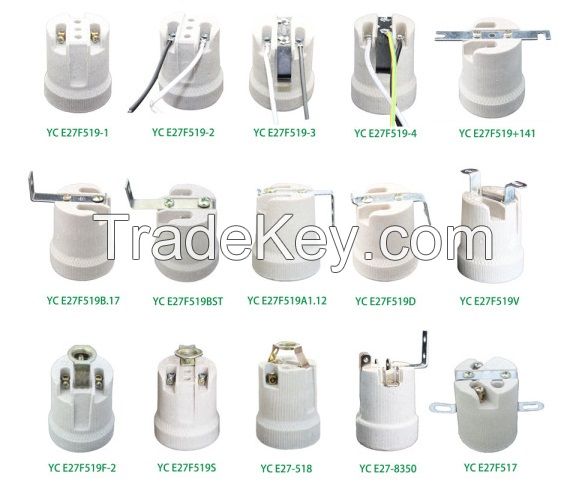 porcelain lampholder, ceramic lampholder, fuse unit, circuit breaker, knife switch, connector, insulator, ceramic tile E27, E26, E14, E17, E39, E40, B22