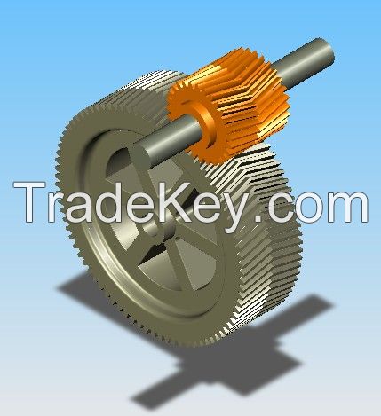 C45 steel casting herringbone gear with double helical teeth