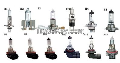 Automotive Halogen Bulbs H1/H2/H3/H3c/H4/H7/H8/H9/H10/H11/H12/H13