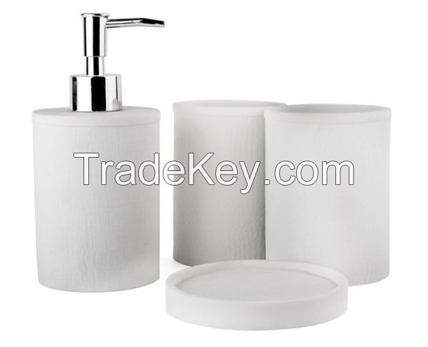 Leather Grain Surface Design Sandtone Bathroom Set BDW675