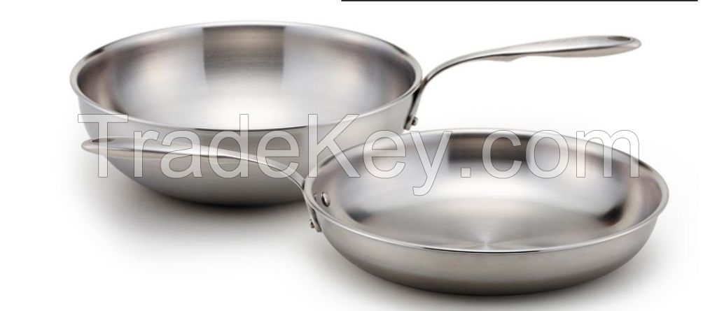 STAINLESS STEEL 5PLY FRYING/WOK PAN