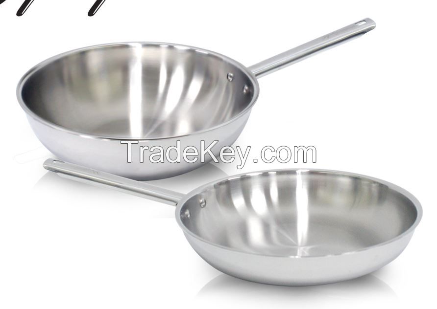 STAINLESS STEEL 3PLY FRYING / WOK PAN