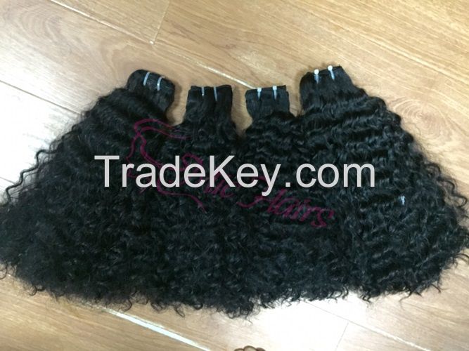 Curly hair weave from Vietnam steamed hair extensions 100% remy hair human hair