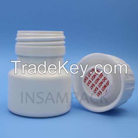 plastic bottle with temper evident cap for tablets