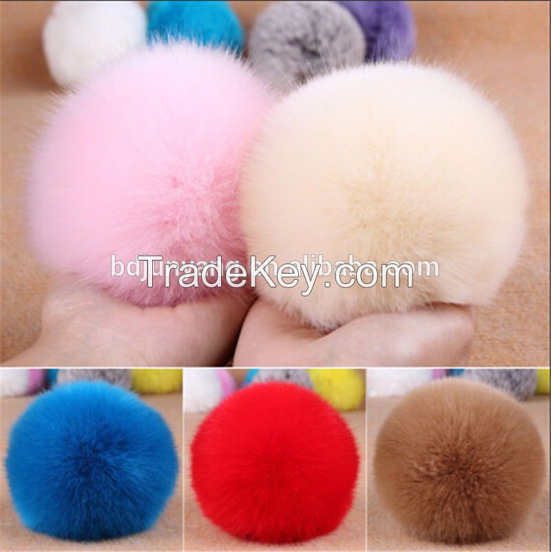 Fashion faux fur pom pom accessory fake fur ball keychain