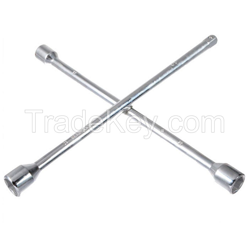 Auto Car Van Truck Tire Tyre 4 Way Cross Lug Nut Wrench 17 19 21 23mm Wheel Brace Spanner