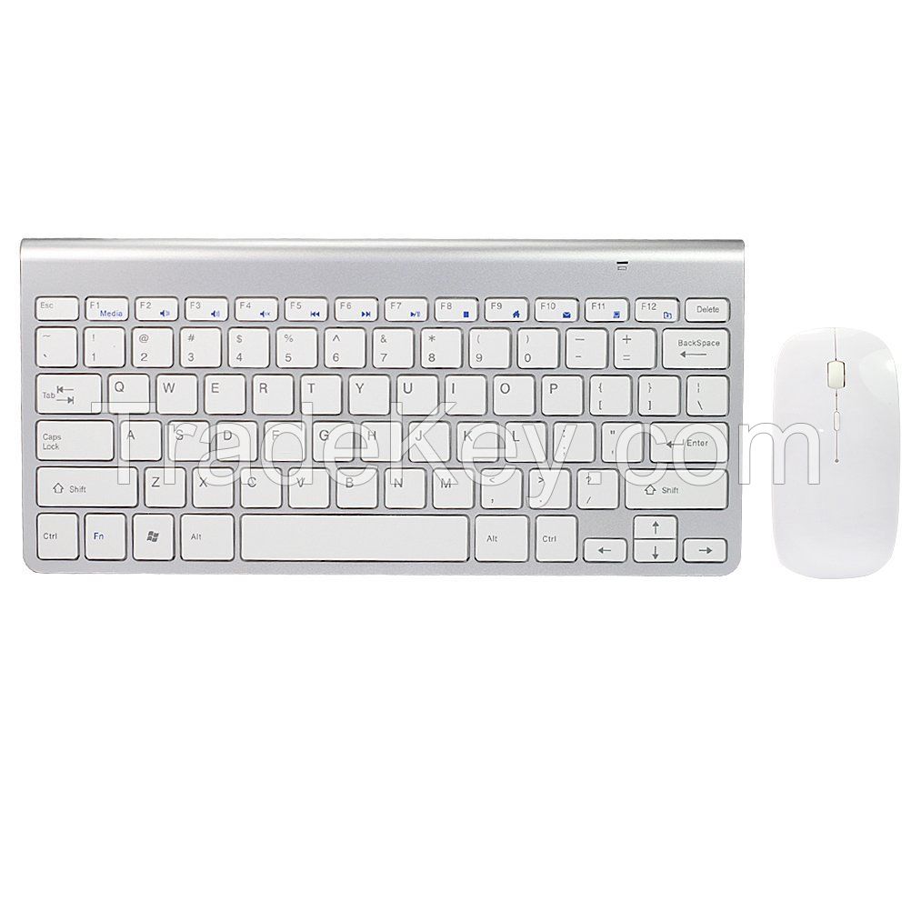 Ultra Thin 2.4G Multimedia Wireless Keyboard and Optical Mouse Set for Mac Android Smart TV PC Laptop Computer Windows