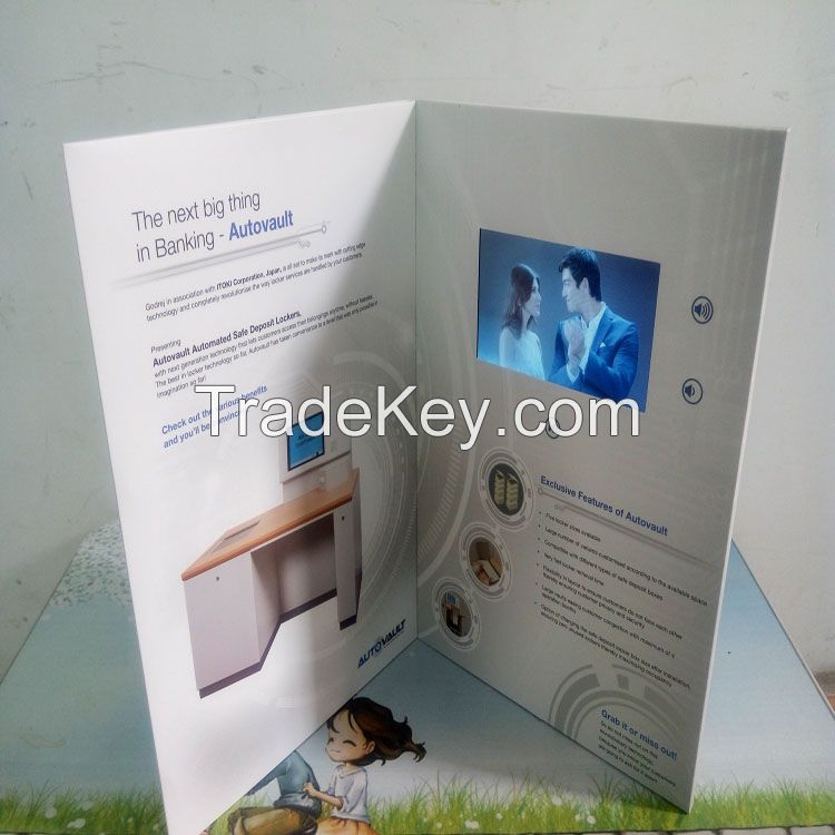 5inch lcd wedding invitation cards/vedio advertising brochure/greeting card